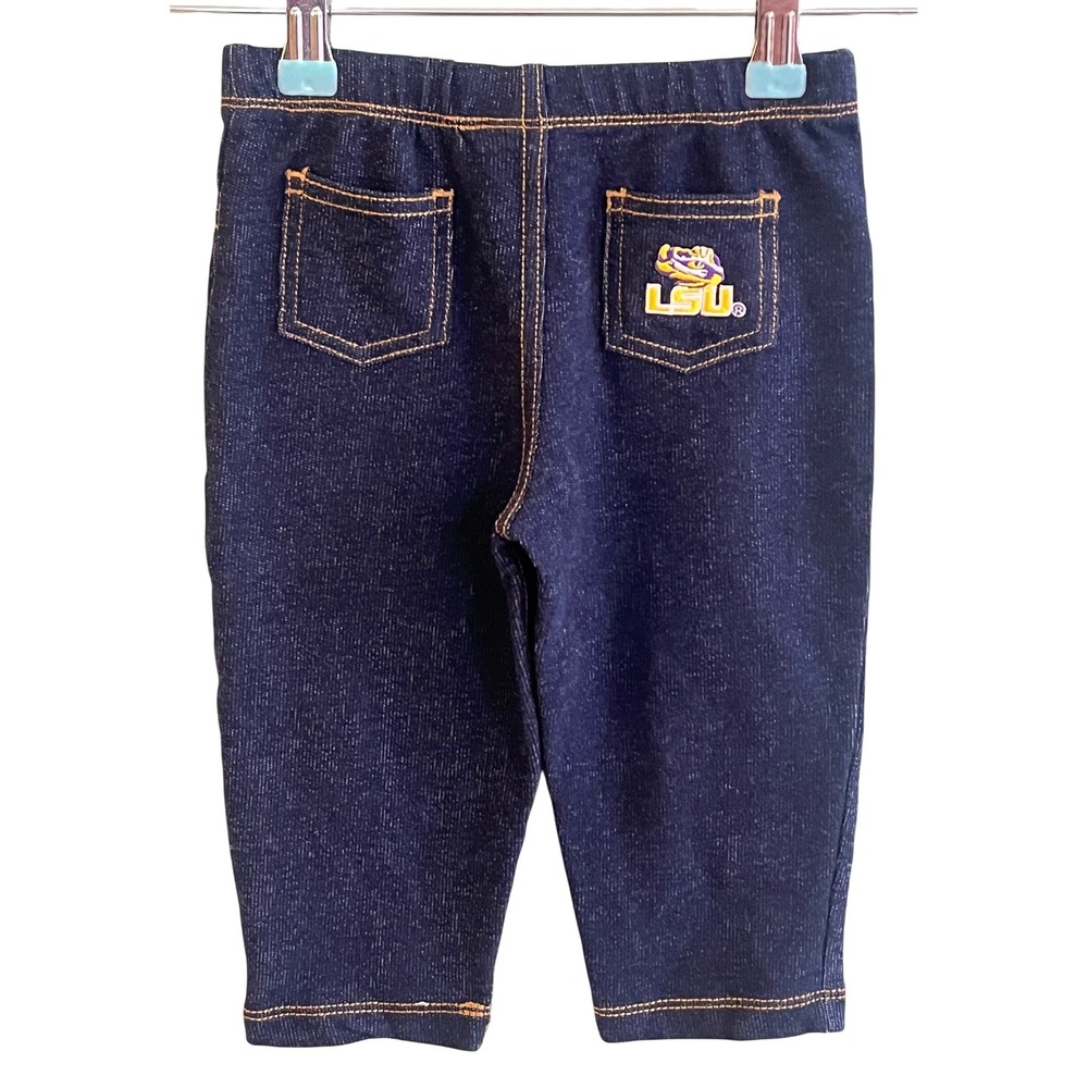 Creative Knitwear Infants 18 Month Pull‎ On Soft Jeans LSU Logo Pocket 18 Months